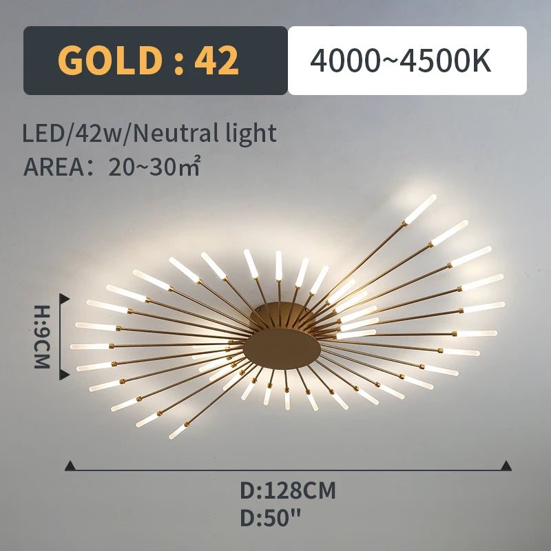 plafonnier moderne led or noir lumineux éclairage intérieur chambre salon enfants