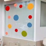 sticker deco moderne cercles couleur vitrine fenetre adhésif diy pvc translucent transparent moderne ludique