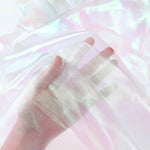 écharpe polyester holographique violet rose bleu verte moderne élégante translucide légèrement opaque