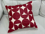 coussin carré géométrique beige marron contemporain amovible lavable 45x45cm bohème fixations