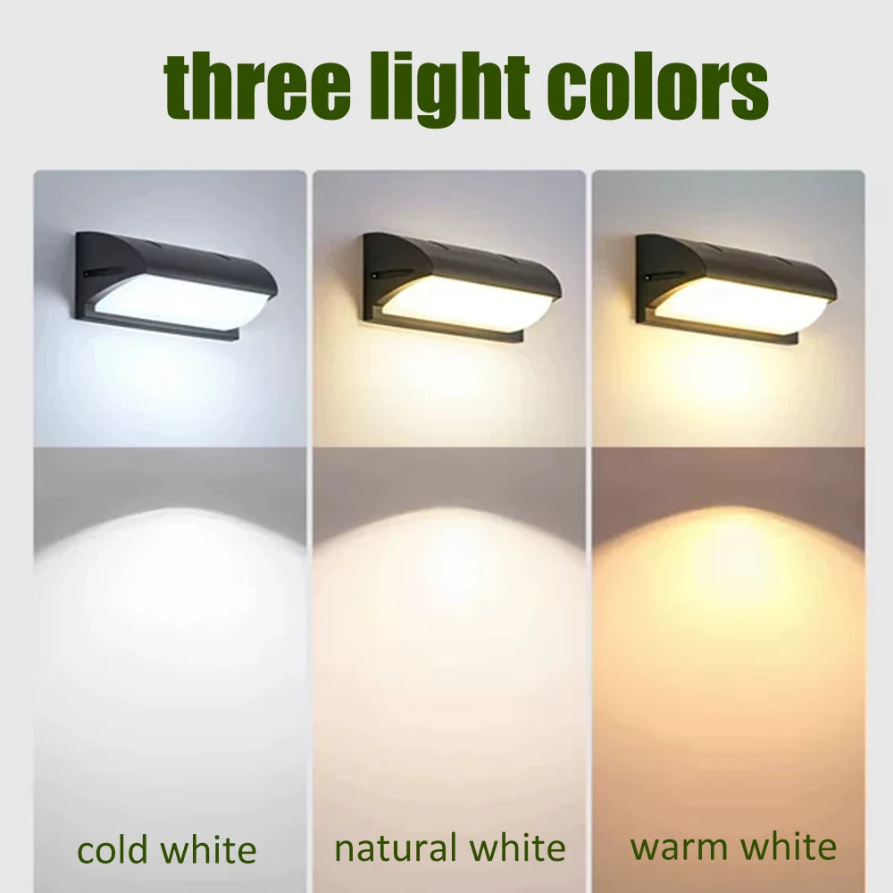 lampes murales led modernes noir blanc marron clair extérieur intérieur blanc froid blanc chaud