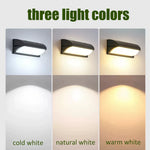 lampes murales led modernes noir blanc marron clair extérieur intérieur blanc froid blanc chaud