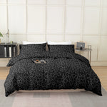 ensemble literie léopard noir moderne couverture taies oreillers motifs animaux