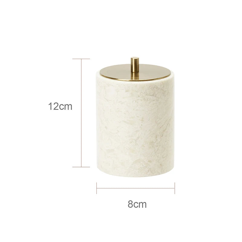 ensemble salle bain marbre blanc doré plateau distributeur savon accessoires
