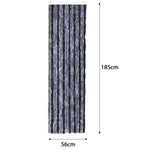rideau moderne bleu marine gris rayures horizontales 185cm 56cm opaque camping caravane