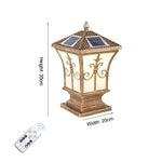 lampe solaire décorative classique dorée ornements floraux télécommande ip65 éclairage extérieur jardin aluminium