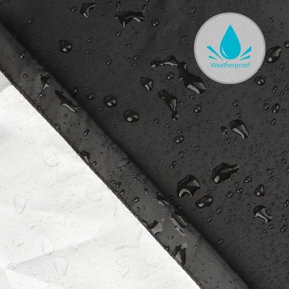 Housse protection canapé d'angle noir tissu oxford revêtement pvc boucles ajustables imperméable intempéries moderne