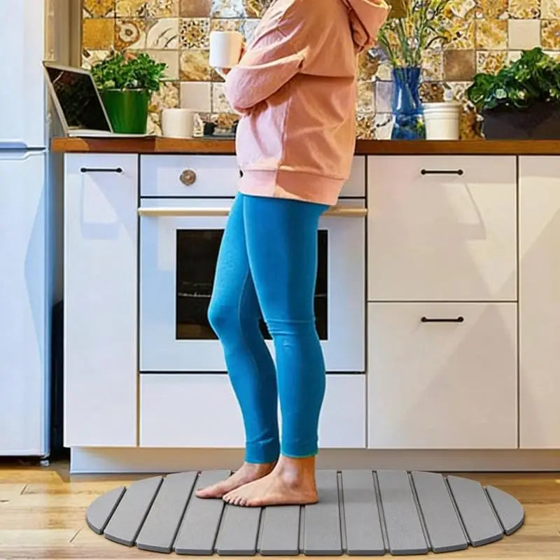 tapis bain pliable absorption rapide séchage instantané antidérapant rayures horizontales gris moderne