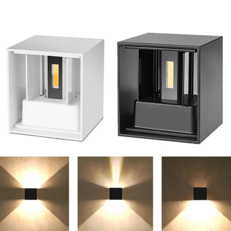 appliques murales modernes led 12w blanc noir étanches mur