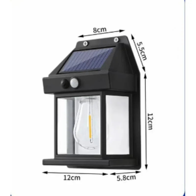 lampe murale solaire ip65 protection automatique contemporaine led noir matériau abs moderne