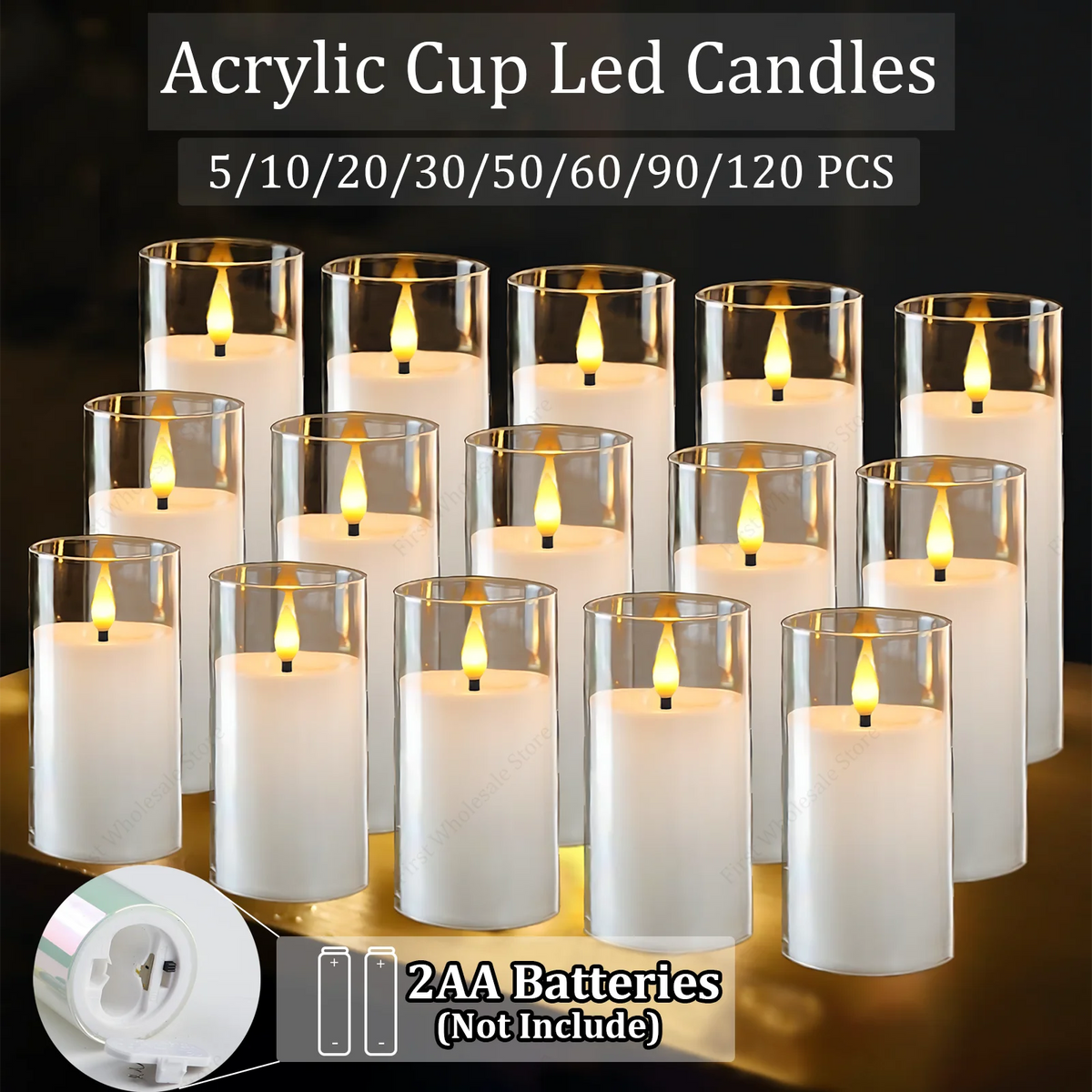 bougies led acrylique blanc modernes base bois interrupteur pile decoration mariage concert lumière minimaliste