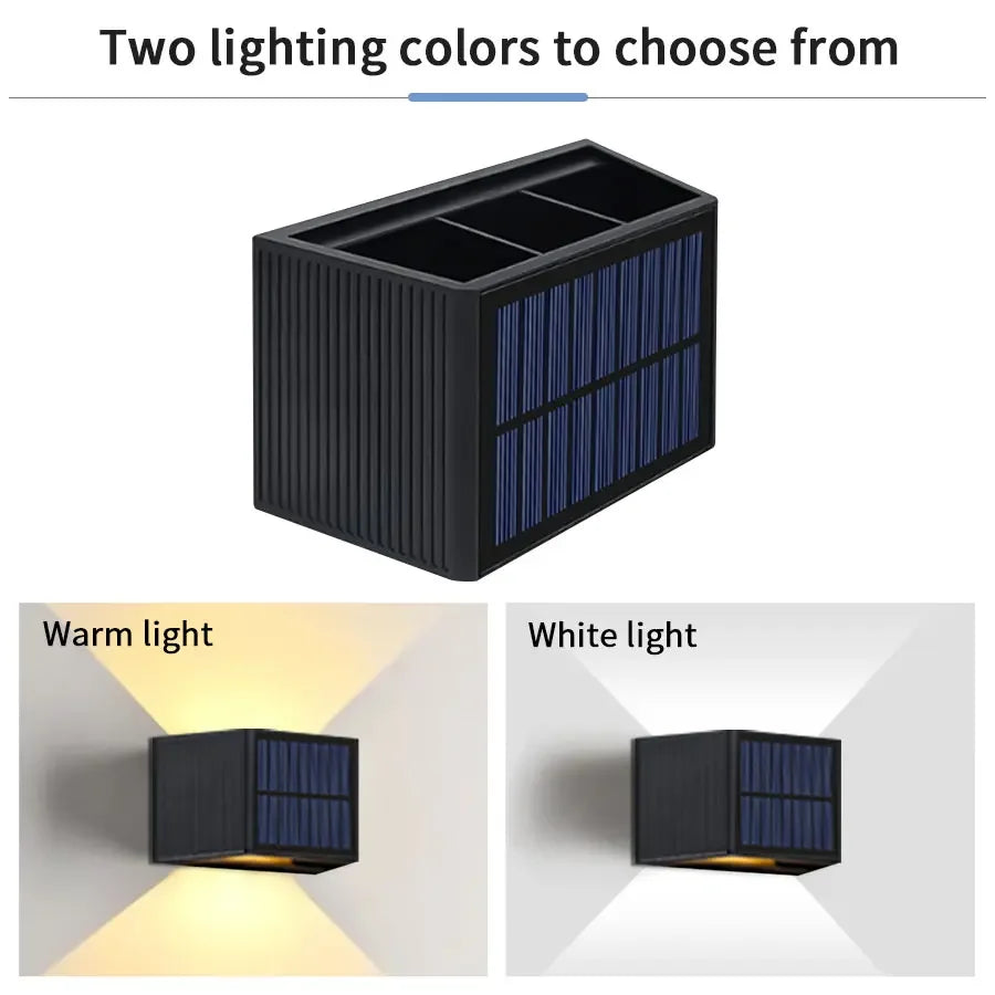 lampes murales solaires led lumière chaude froide contemporaines minimalistesextérieur panneaux solaires intégrés