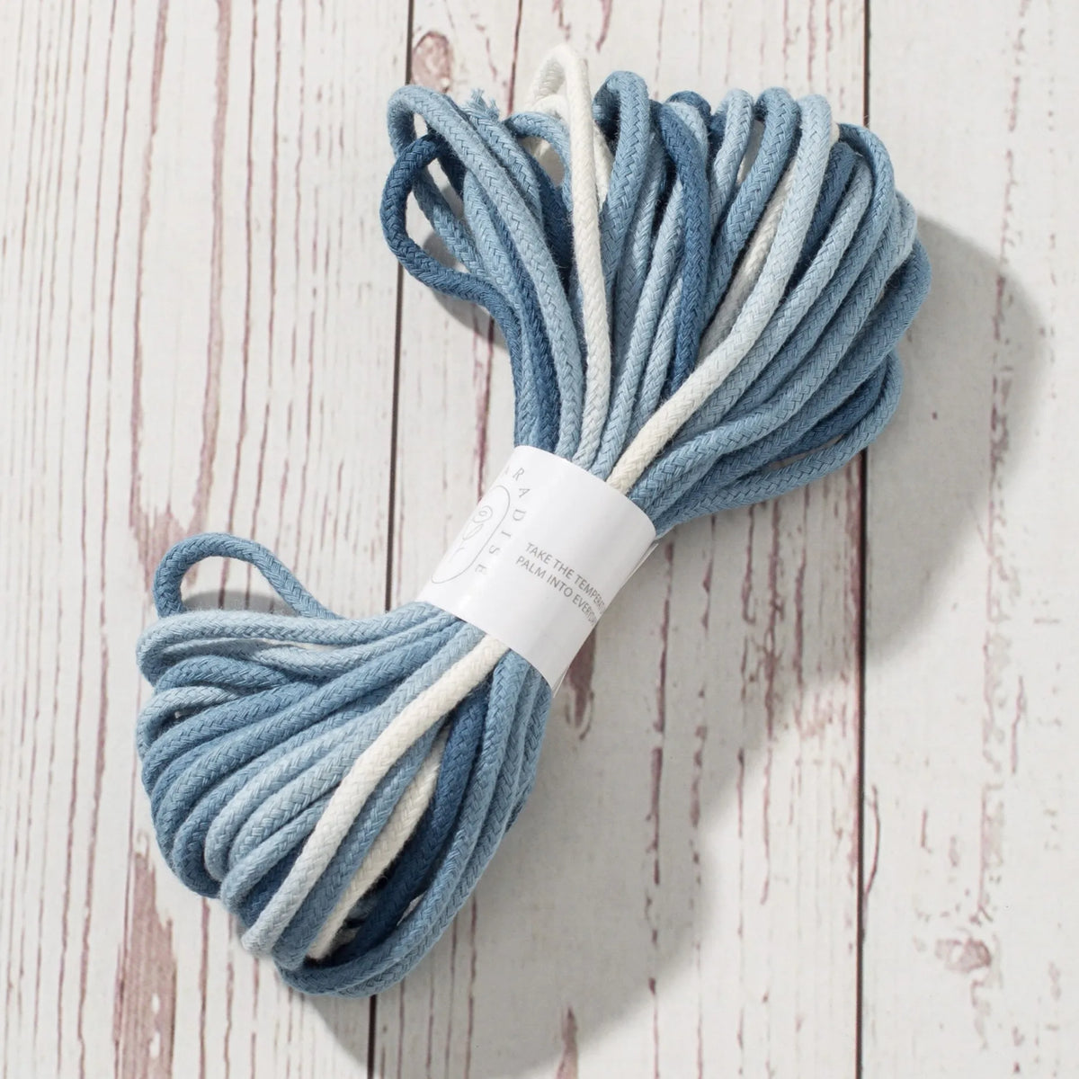 cordelette coton 3mm rayures rose blanc bleu clair verte haute ténacité écologique texturée étiquette