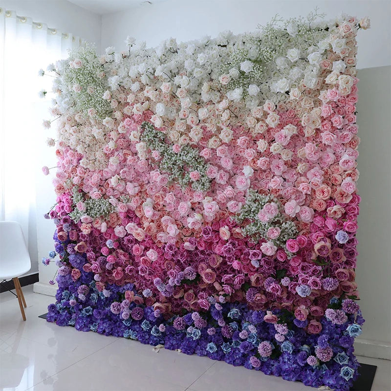 panneau floral decoratif blanc rouge fleurs artificielles toile fond mariage mur fleurs decoratif