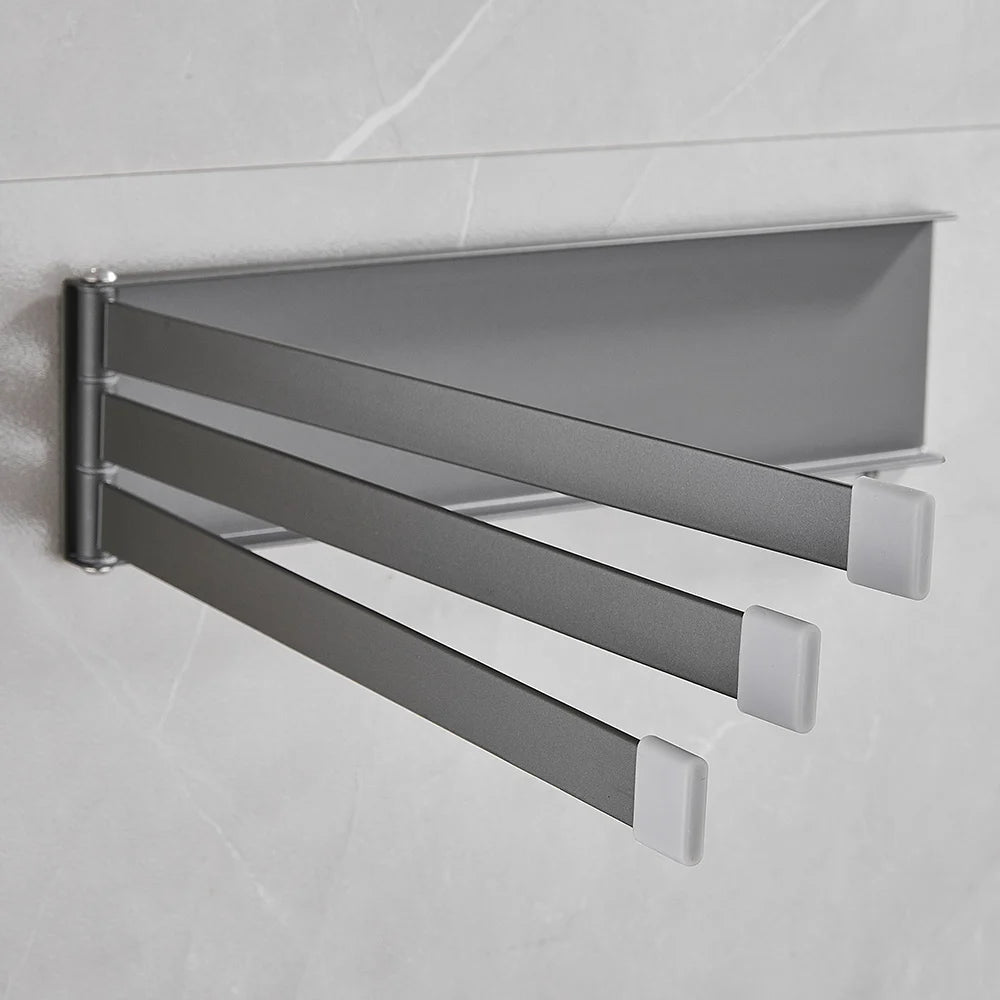 porte serviettes mural triple barres acier inoxydable gris blanc moderne minimaliste fixations murales