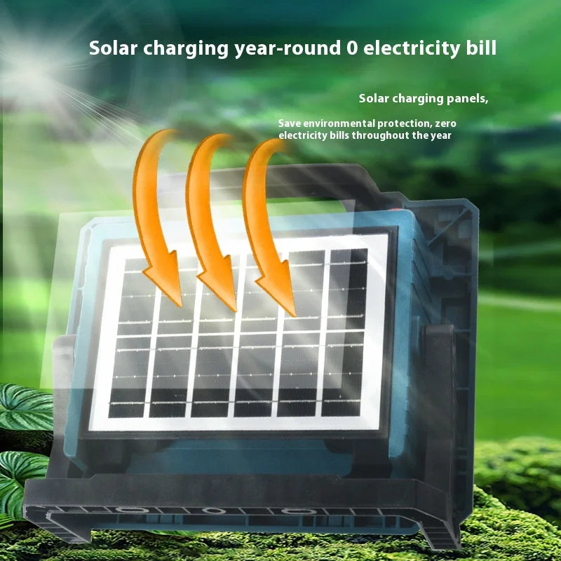 lampe solaire d'urgence bleu noir moderne grille led panneaux solaires camping auto ip65 abs