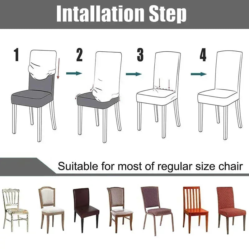 housse chaise moderne motif géométrique beige clair spandex polyester adhésif universal chair