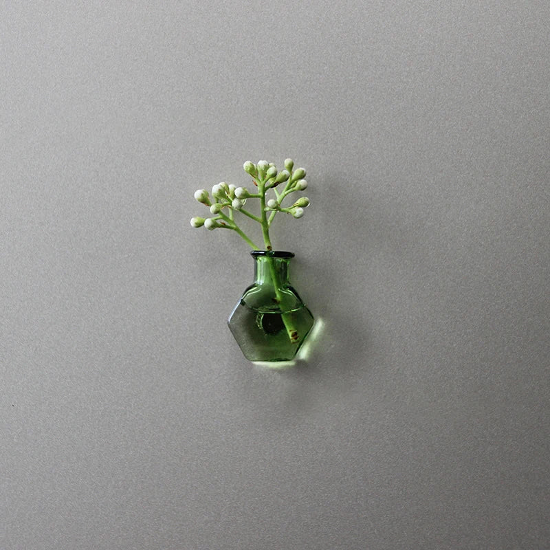 vases verre transparents modernes fleurs sèches minimaliste deco aimants réfrigérateur