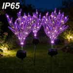 décoration extérieure jardin fleurs lavande led violet feuilles métal solaire ip65 nocturne festive