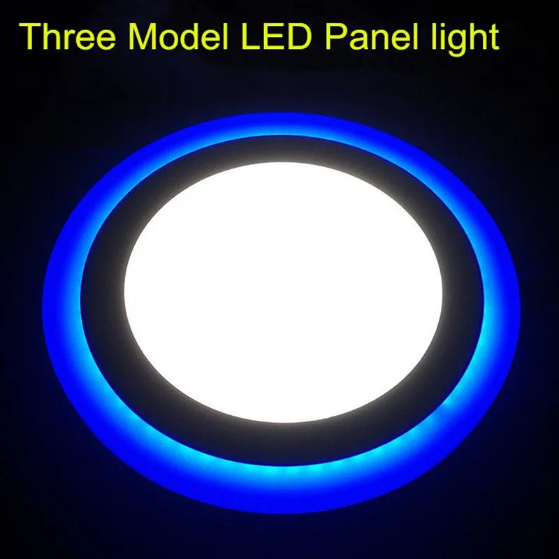 Panneau led double couleur blanc bleu rond carré moderne intégré 110V 220V 6W 9W