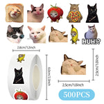 sticker autocollant chat humoristique mignon récompense scolaire décoration classe enfants 500 pièces multicolore