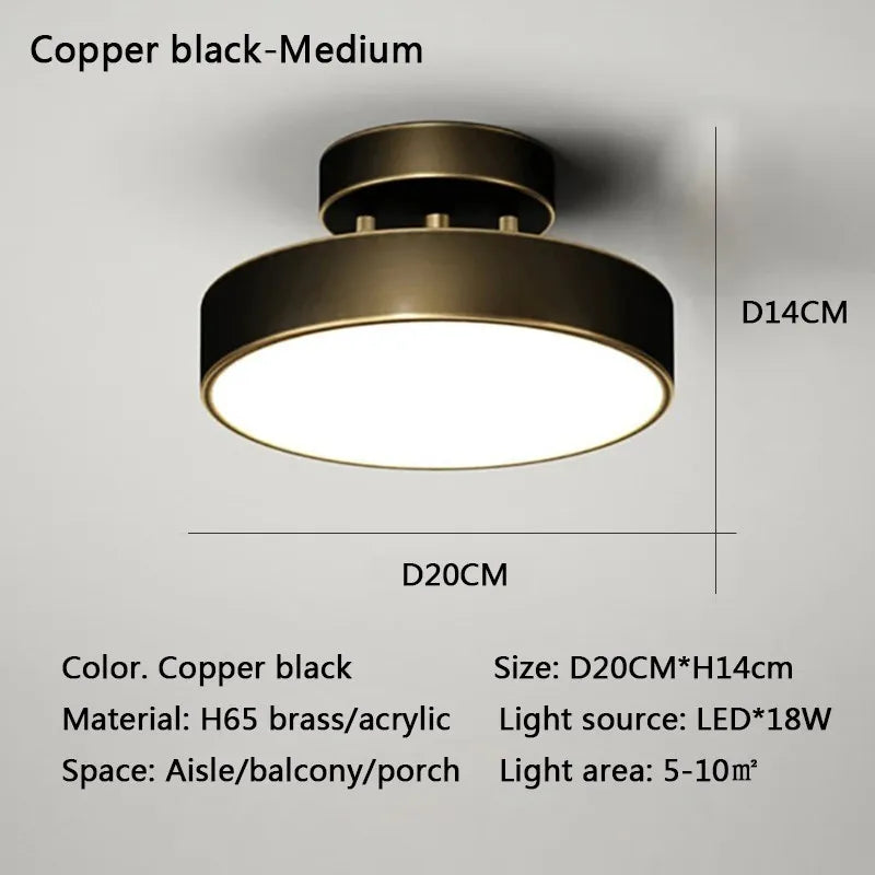 lampe moderne minimaliste or rond lisse montée surface interrupteur tactile 20cm
