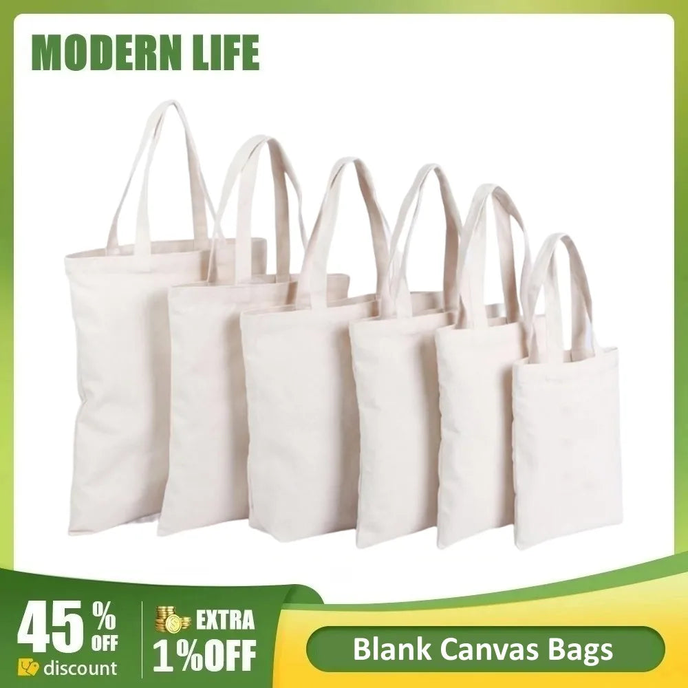 sac main blanc toile respectueux environnement pliable multi usages poignées détachables moderne grande capacité