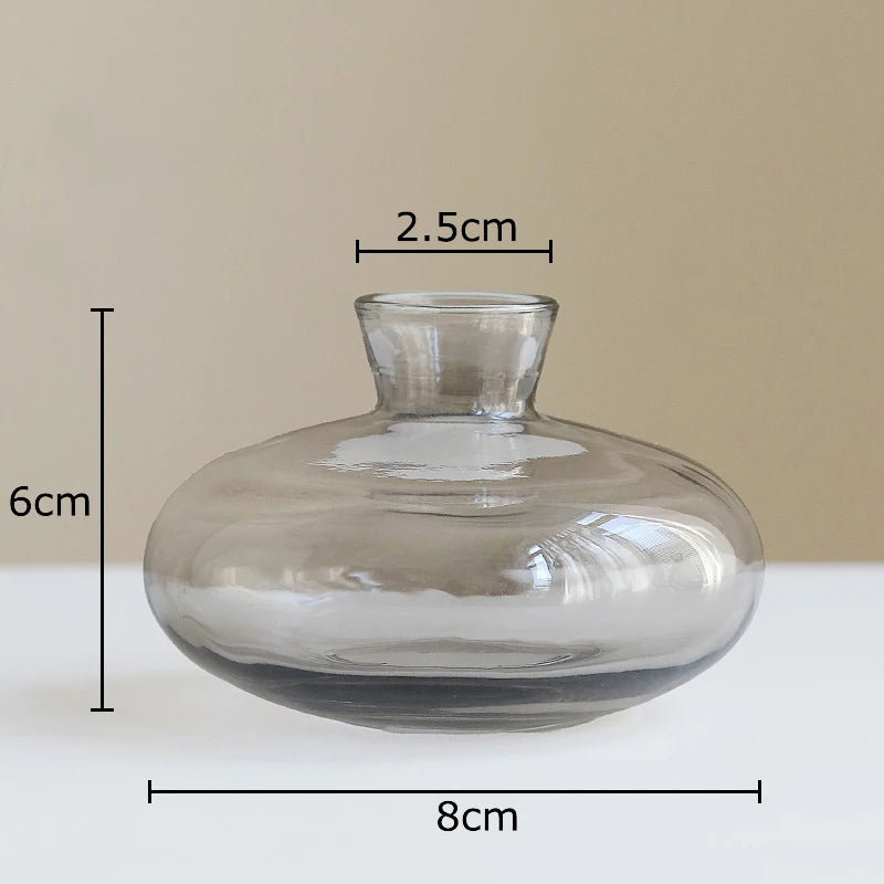 vases hydroponiques modernes transparents marron lisses décoration table plantes fleurs artificielles minimalistes