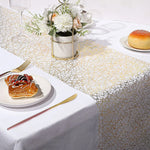 nappe décorative dorée semi transparente motif géométrique festive largeur 28cm longueur 500cm table fête