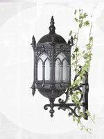 lampe murale gothique or noir vitraux transparents ornements sculptés cuisine chambre coucher entrée étude