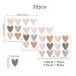 stickers muraux coeurs beige rose gris brun modernes adhésifs chambre enfants fonds écran