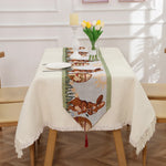 tableau table lin lapins œufs colorés fleurs géométrique classique pâques fêtes