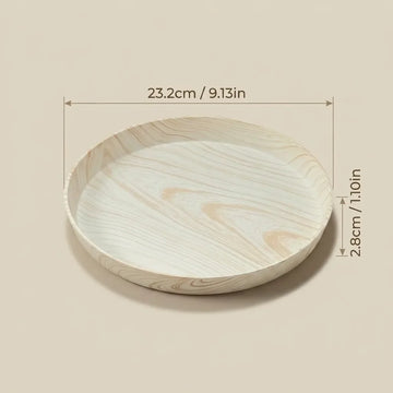 plateau rangement plastique moderne plateau circulaire naturel bol tasse céréales pain minimaliste