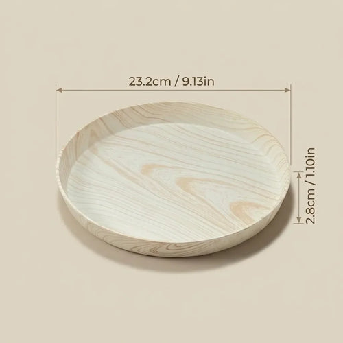 plateau rangement plastique moderne plateau circulaire naturel bol tasse céréales pain minimaliste