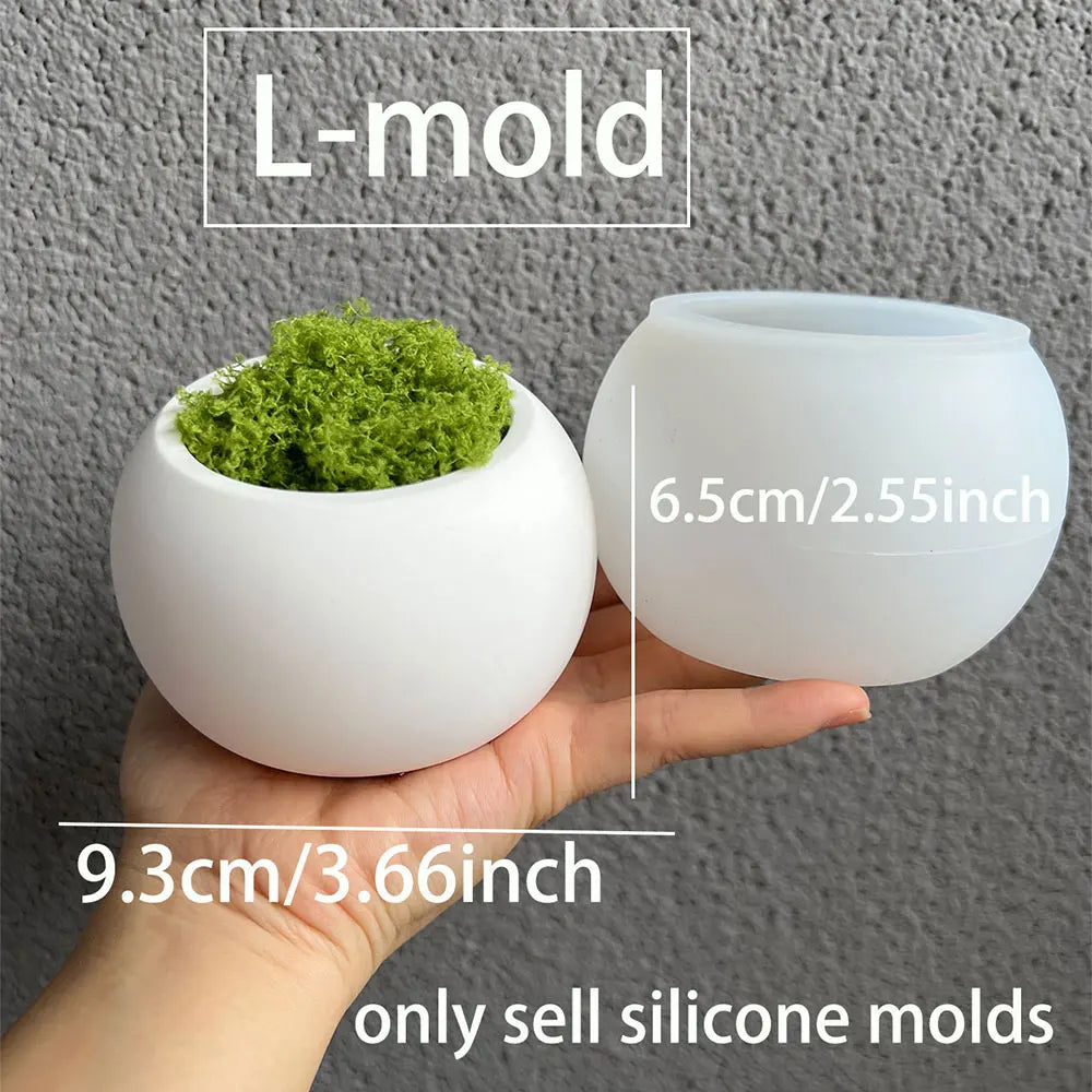 cache pot blanc silicone moderne plateau bois 9.3cm 6.5cm decoration fleurs bougies ciment succulentes