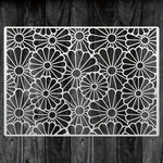 pochoirs stencil fleurs stylisées blanc artisanal decoratif peinture murale scrapbooking coloriage gaufrage album cartes
