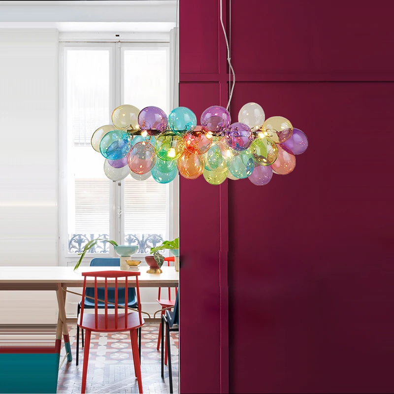 Suspension boule bulle orange lampe suspendue