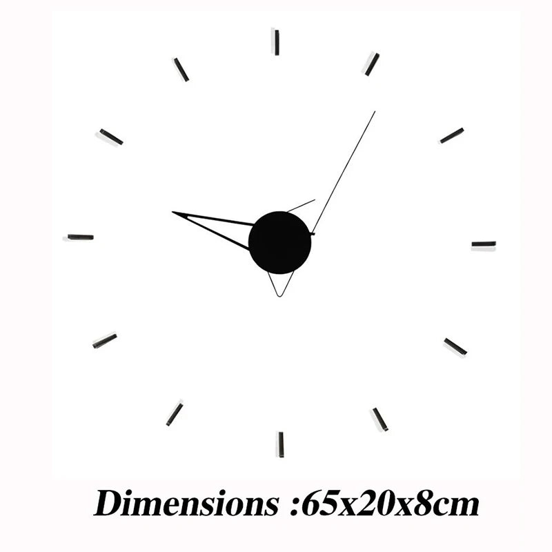 horloge murale scandinave minimaliste noir aiguille quartz silent moderne salon