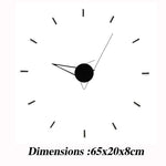 horloge murale scandinave minimaliste noir aiguille quartz silent moderne salon