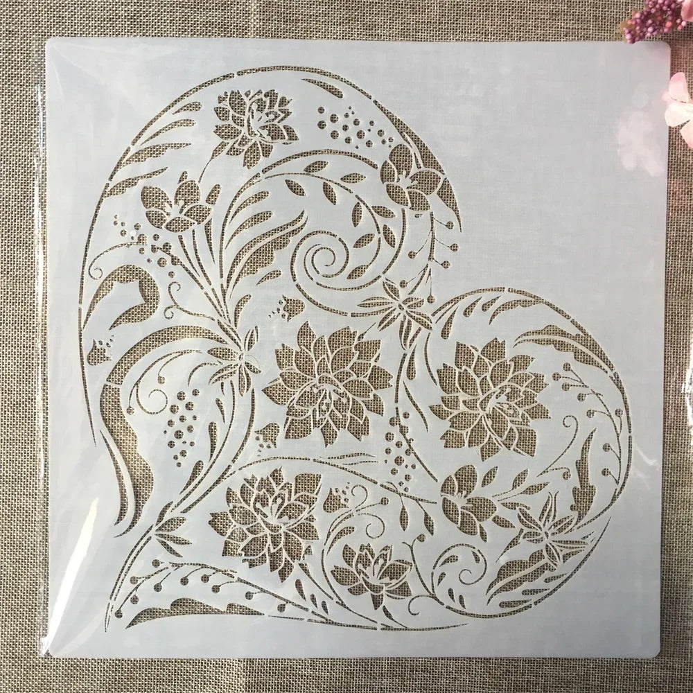 gabarit peinture floral blanc délicat traditionnel opaque bricolage scrapbook decoration murale pochoir gaufrage carré