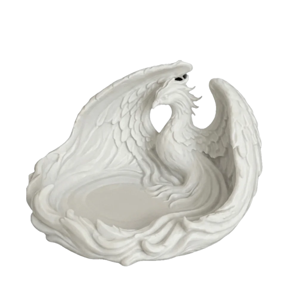 support bijoux forme phoenix noir rouge argent blanc brillant art déco fantastique montre bracelet