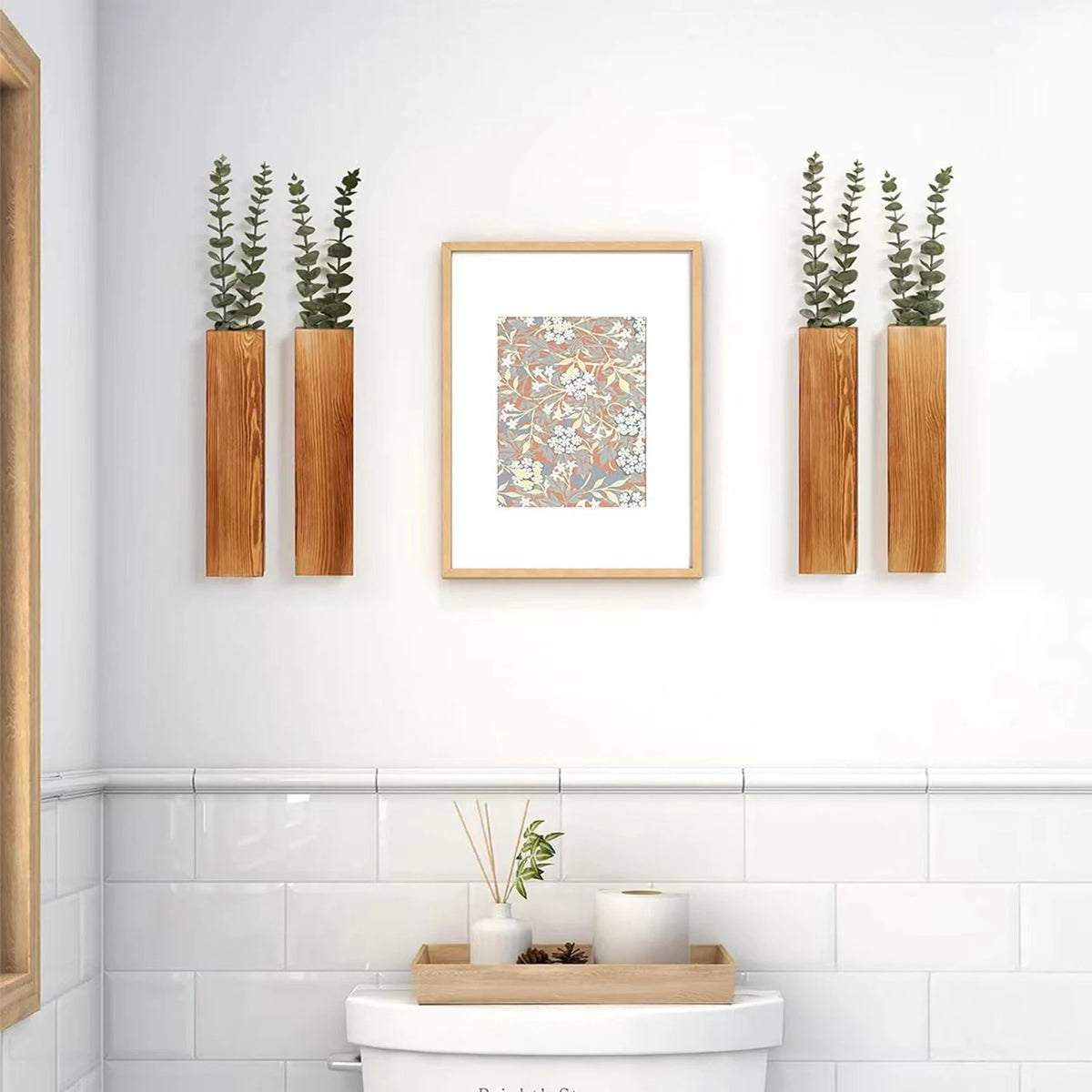 jardinière murale bois plantes vertes vase suspendu minimaliste support mural salon decoration