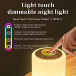 lampe table moderne blanc bois foncé texture bois rechargeable rgb led variable chambre salon