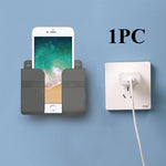 support mural rechargeable smartphones rangement télécommandes boîte adhésive moderne noir blanc