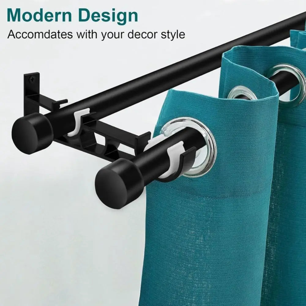 supports rideaux double tringle moderne noir blanc fixations murales tringles anneaux durables