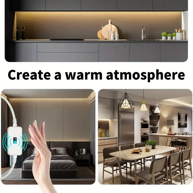 ruban led blanc adhésif contrôleur tactile flexible étanche silicone décoration moderne chambre
