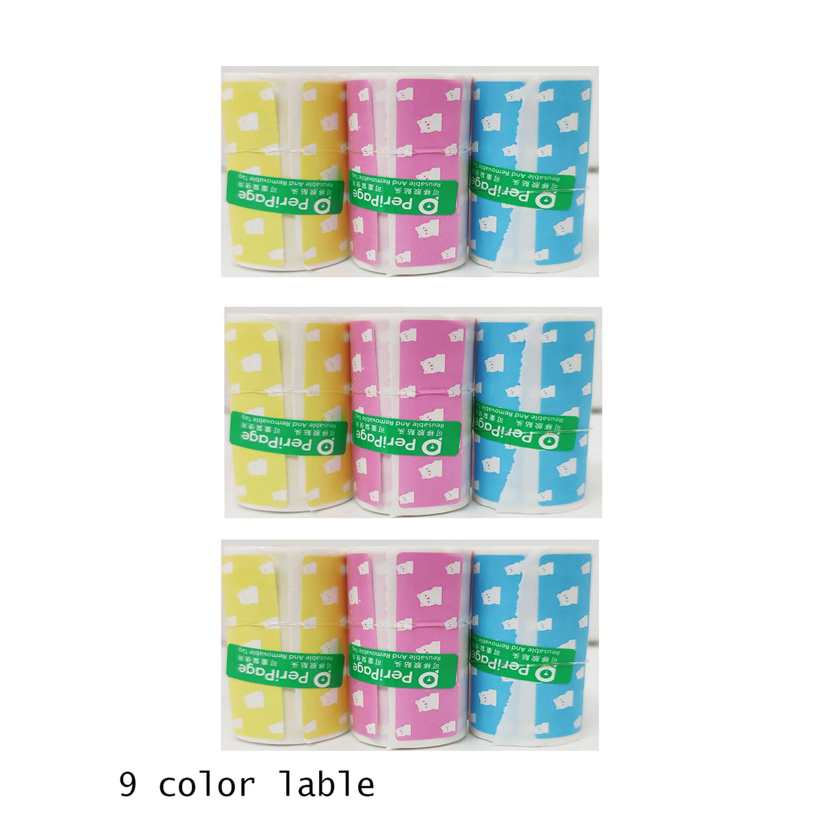 étiquettes thermiques adhésives symboles bleu clair rose jaune modernes 57mm 30mm rouleaux