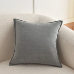 housses coussin carré polyester gris clair moderne non toxique 45x45cm fixations