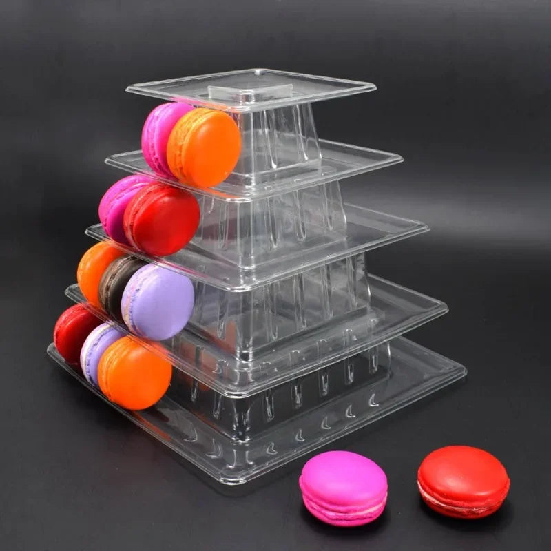 support macarons transparent moderne stand gâteaux mariage anniversaire décoration ustensiles cuisine six niveaux