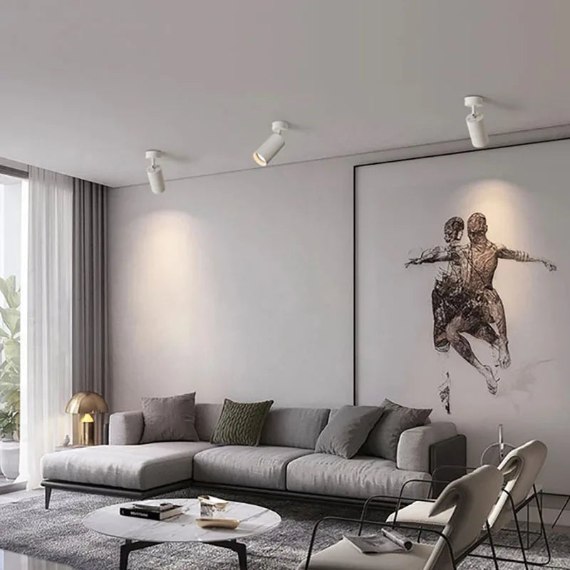 Spot orientable LED blanc noir doré minimaliste ampoule vis fixé